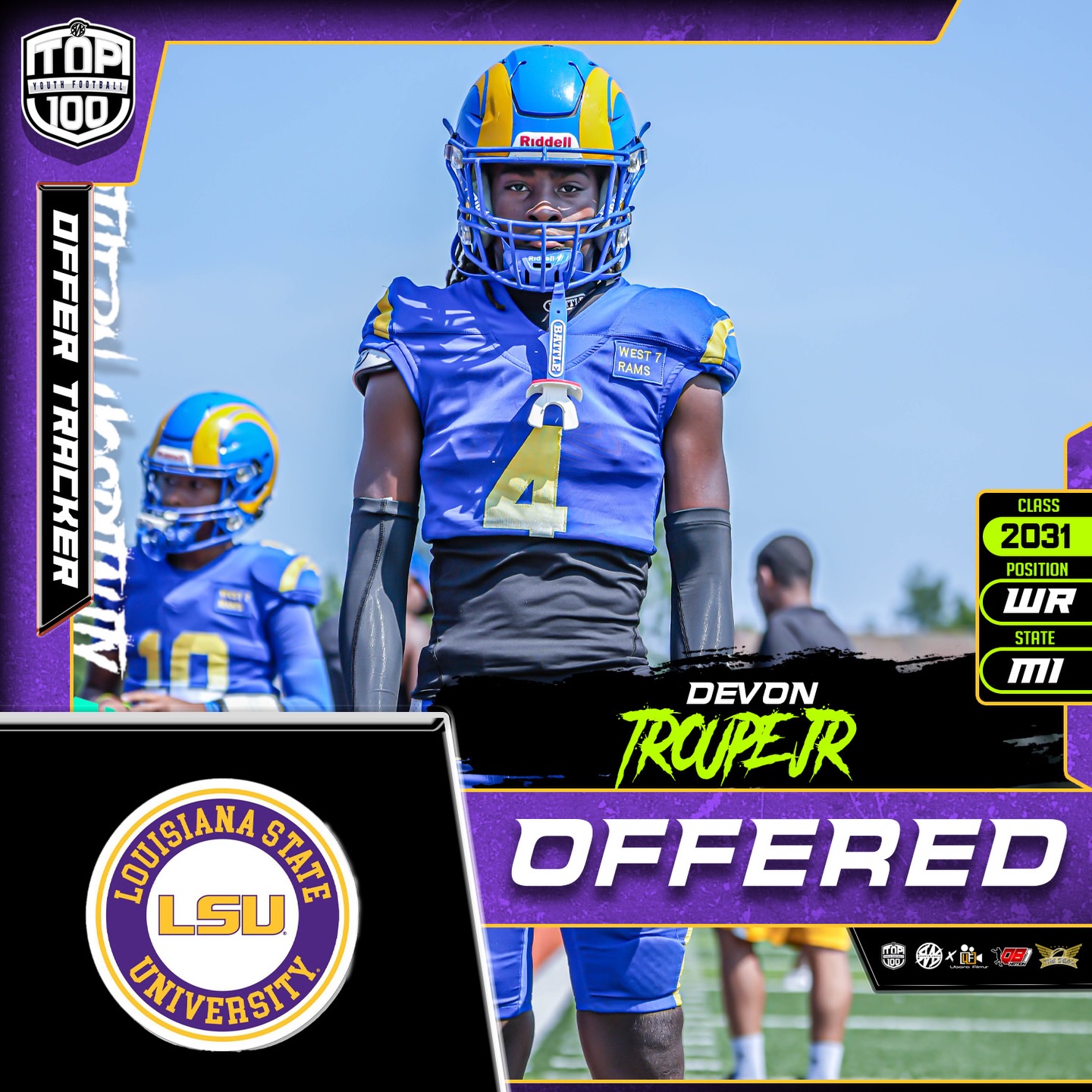 2026 MS Top Prospects: WR Devin Troupe (West 7 Rams – MI)